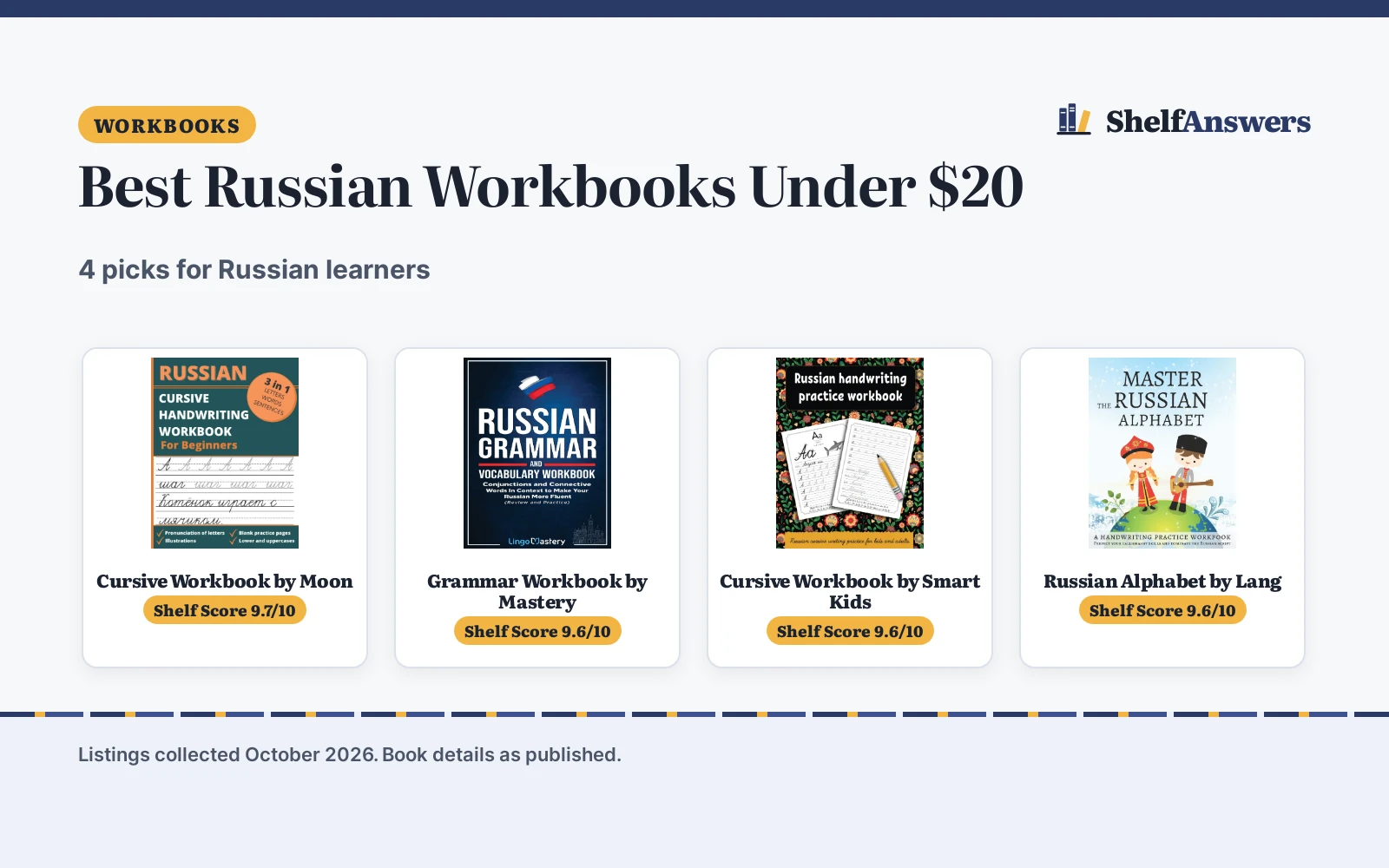 Best Russian Workbooks Under $20 (2026): 4 Picks Compared
