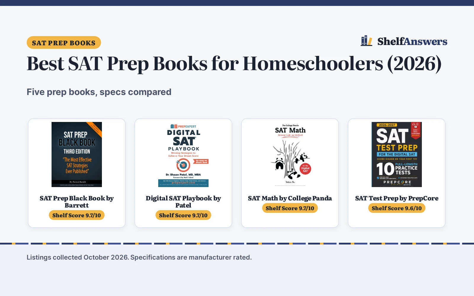Best SAT Prep Books for Homeschoolers (2026): 5 Compared