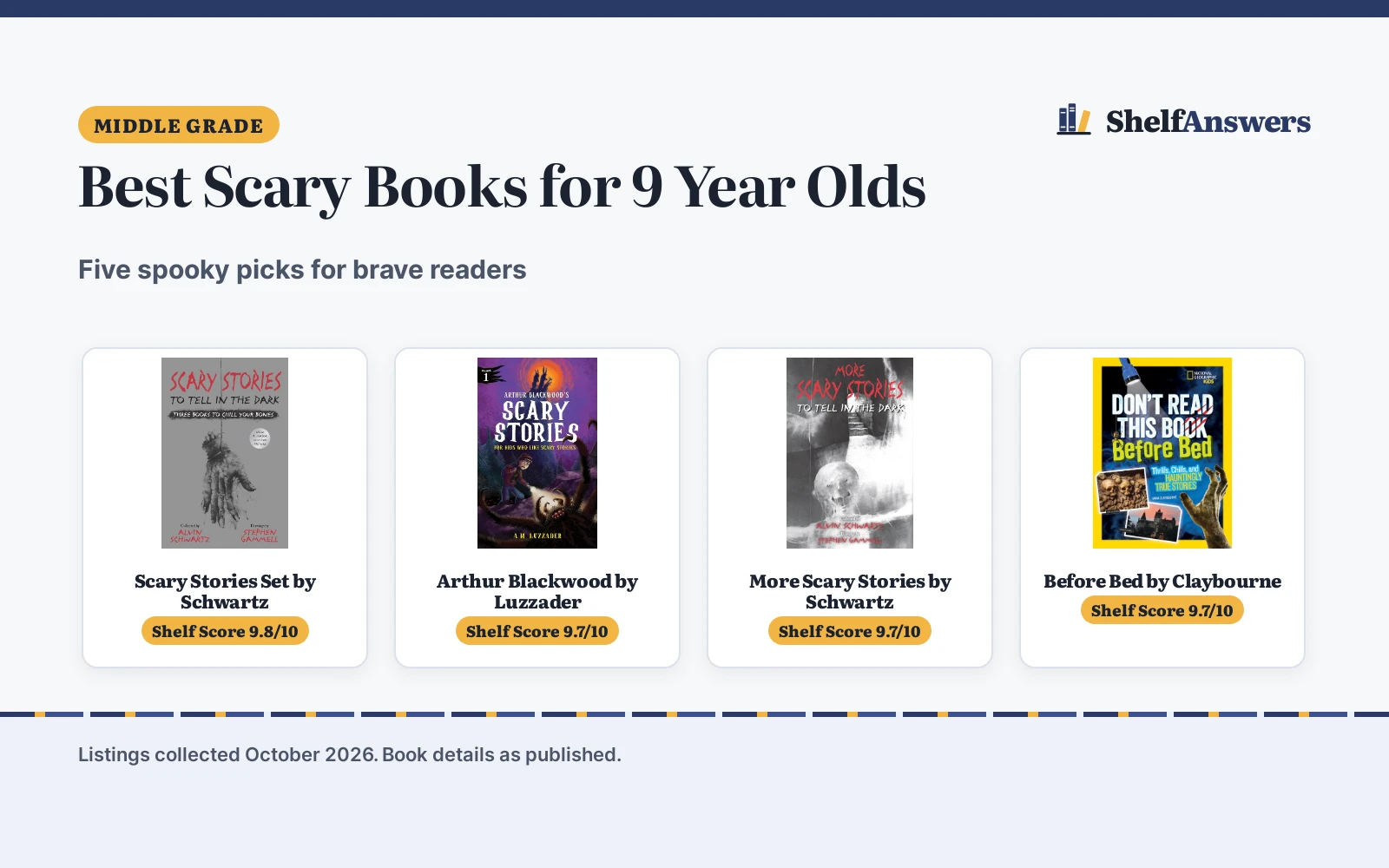 Best Scary Books for 9 Year Olds (2026): 5 Compared