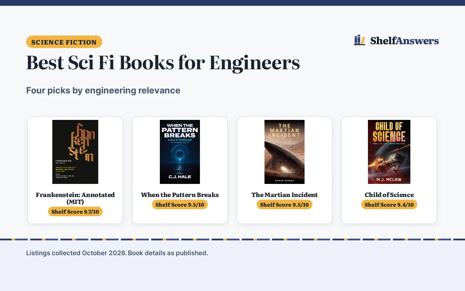 Best Sci Fi Books for Engineers (2026): 4 Picks Compared