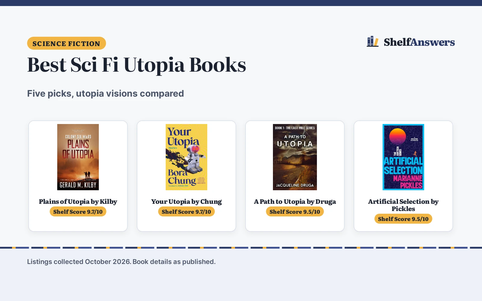 Best Sci Fi Utopia Books (2026): 5 Picks Compared