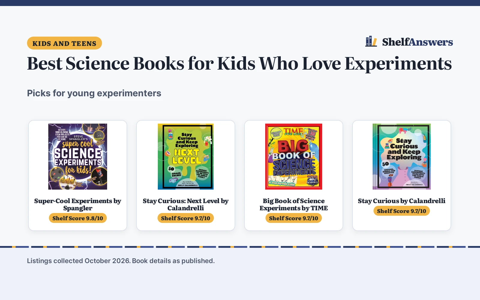 Best Science Books for Kids Who Love Experiments (2026): 5 Picks