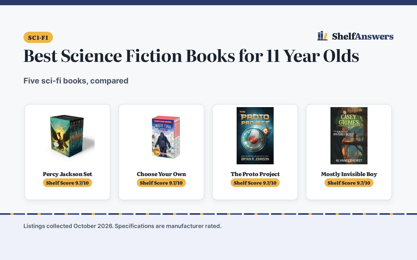 Best Science Fiction Books for 11 Year Olds (2026): 5 Compared