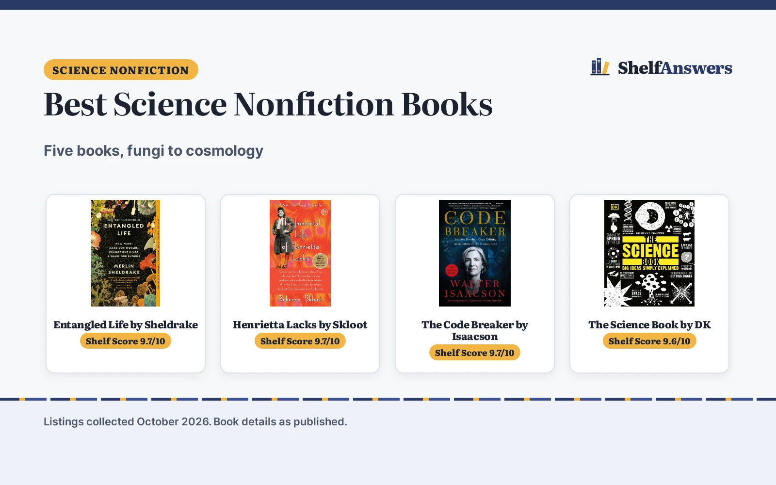 Best Science Nonfiction Books (2026): 5 Compared
