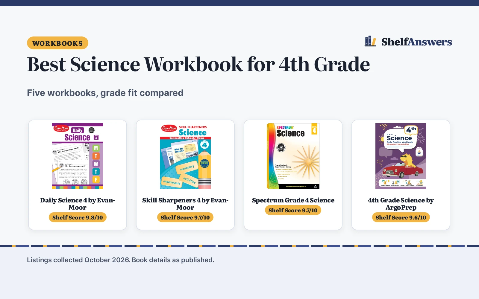 Best Science Workbook for 4th Grade (2026): 5 Picks Compared