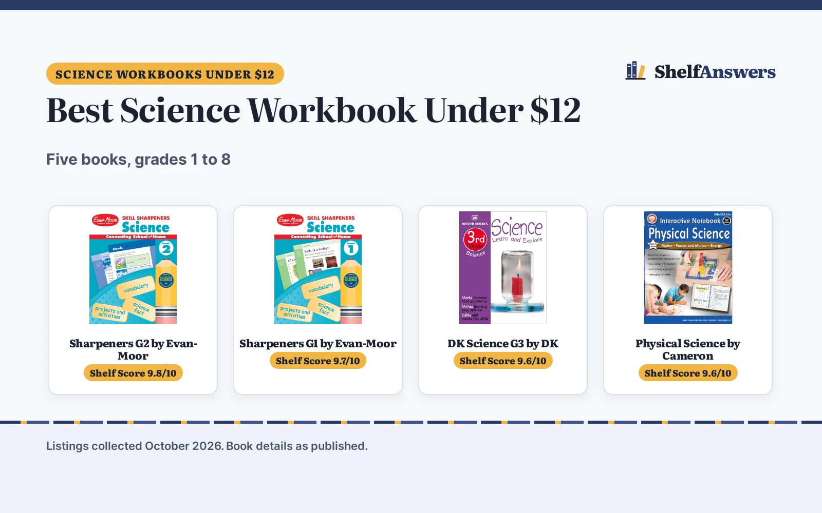 Best Science Workbook Under $12 (2026): 5 Picks Compared
