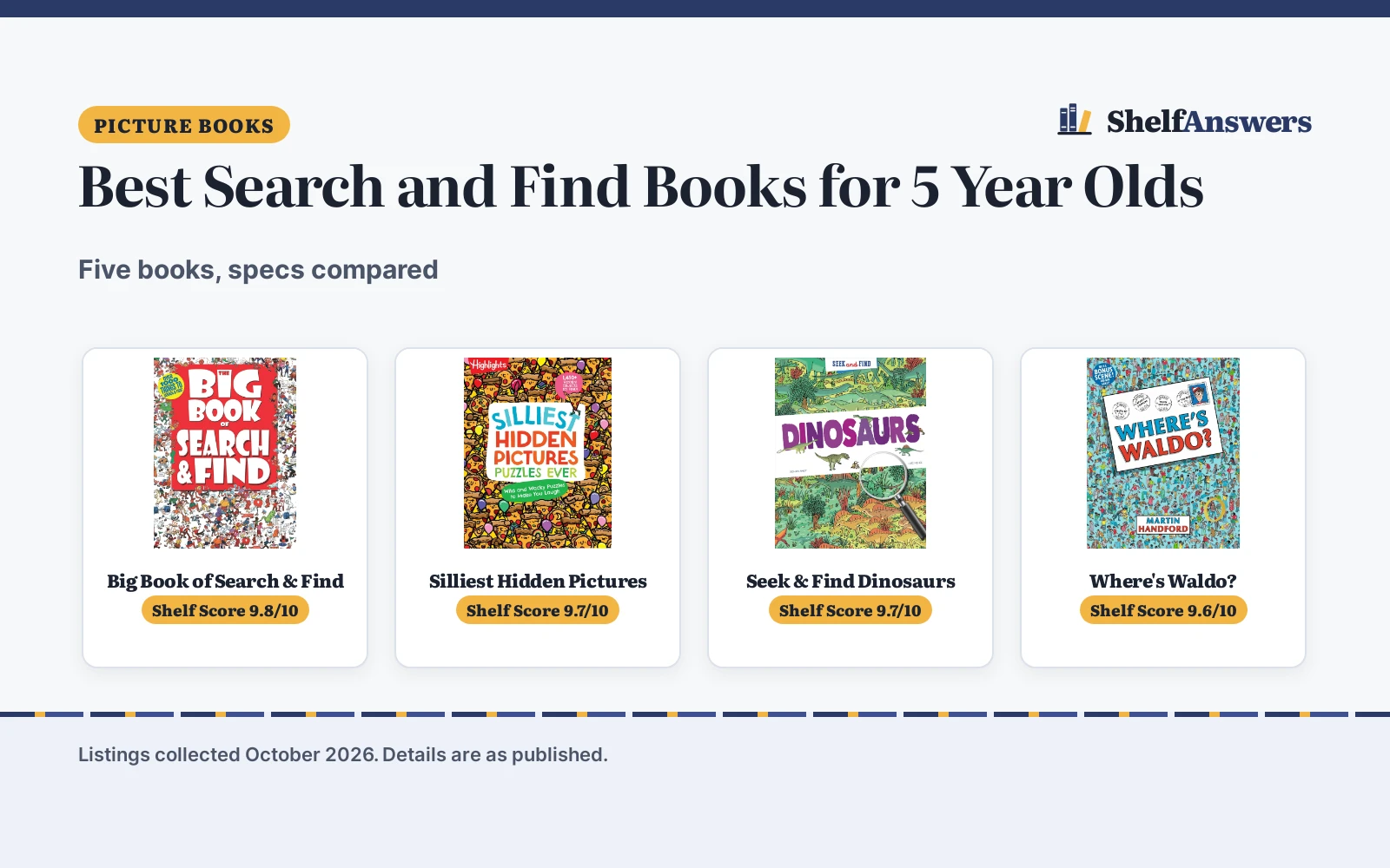 Best Search and Find Books for 5 Year Olds (2026): 5 Picks