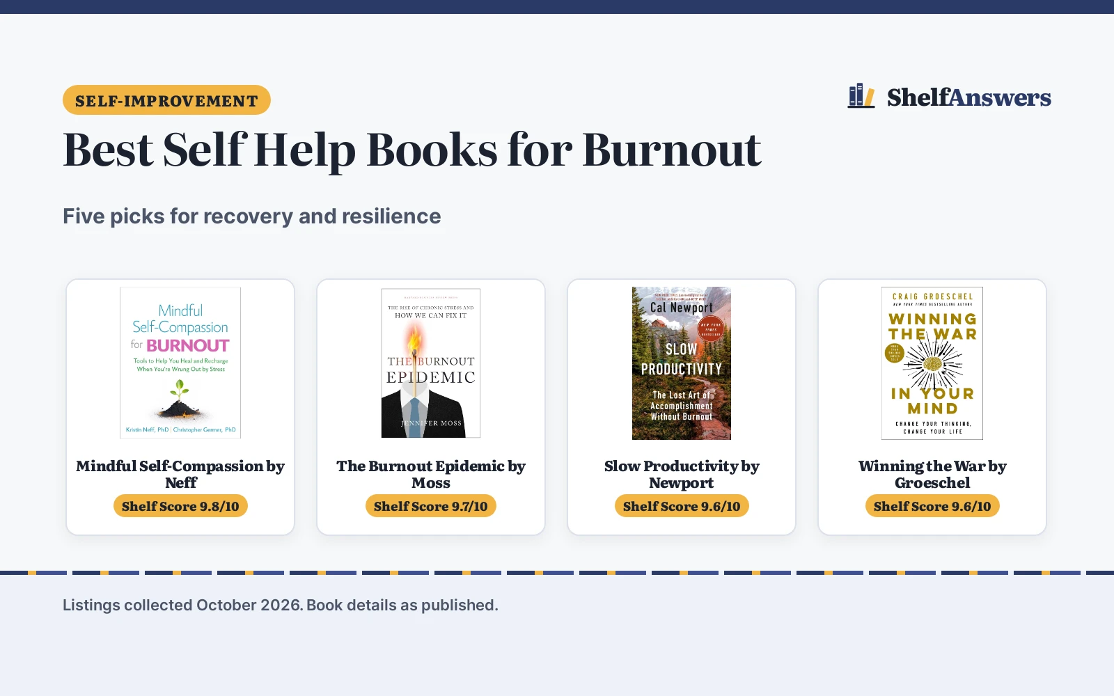 Best Self Help Books for Burnout (2026): 5 Top Picks