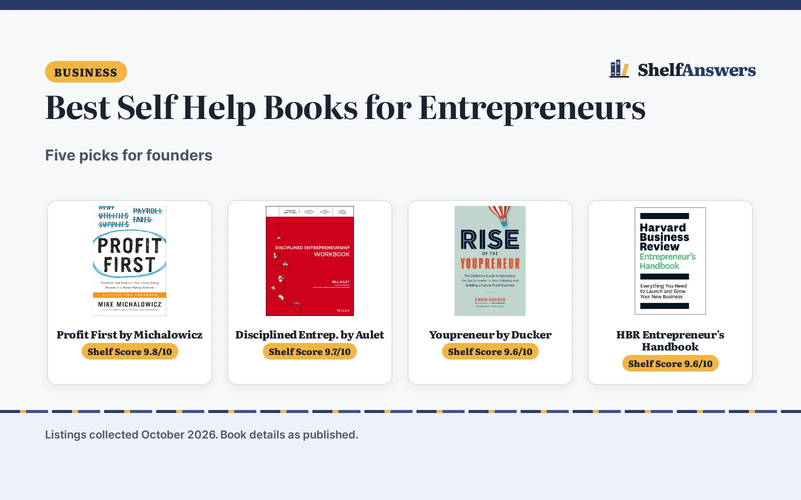 Best Self Help Books for Entrepreneurs: 5 Picks