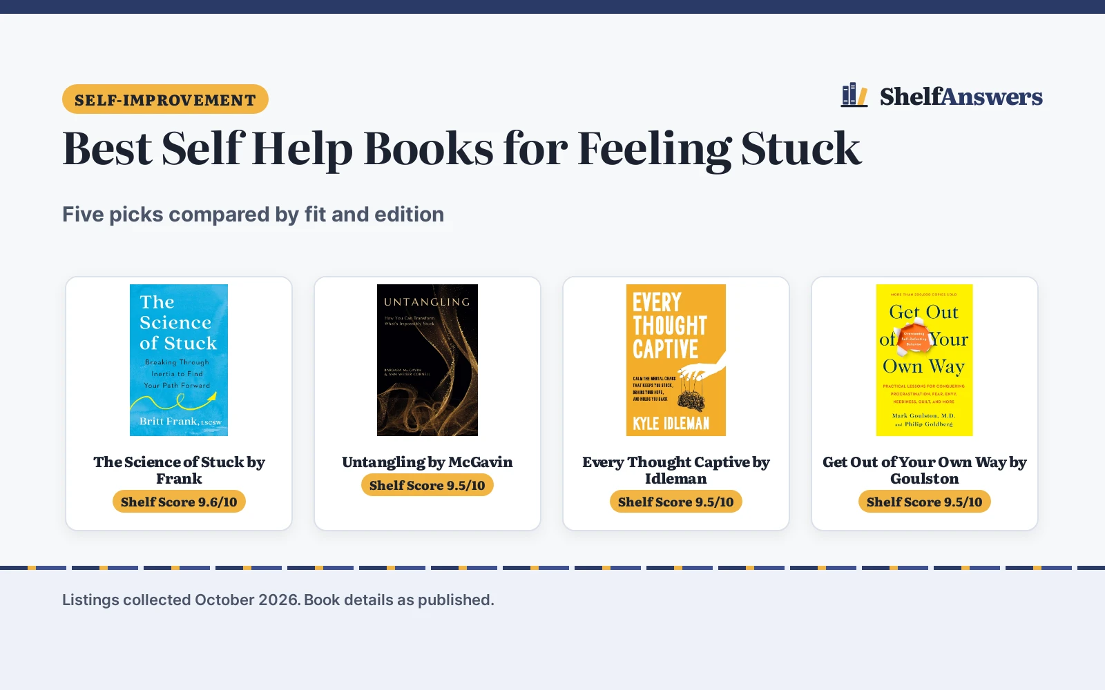 Best Self Help Books for Feeling Stuck (2026): 5 Picks Compared