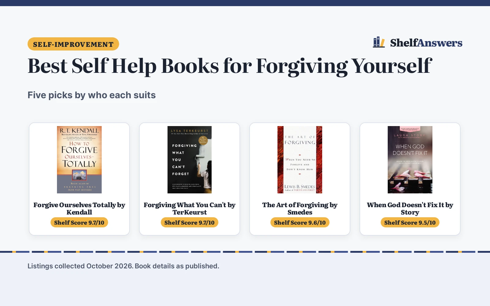 Best Self Help Books for Forgiving Yourself (2026)