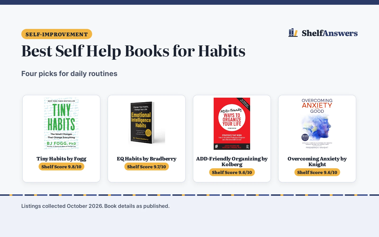 Best Self Help Books for Habits (2026): 4 Picks Compared