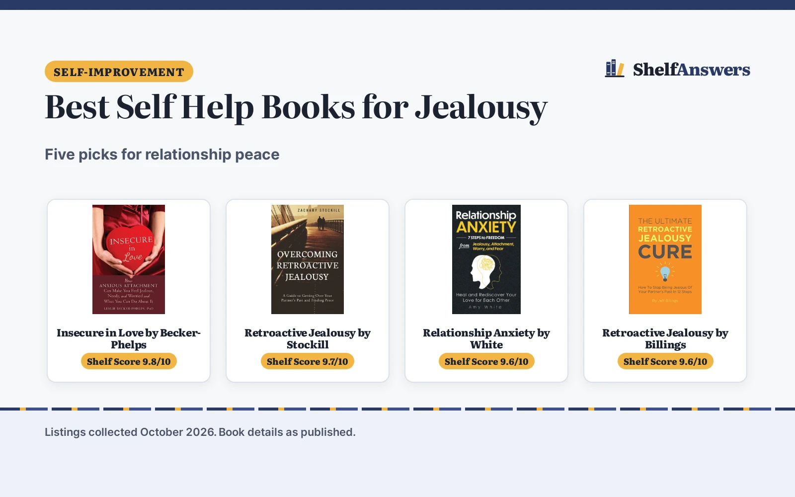 Best Self Help Books for Jealousy (2026): 5 Top Picks Compared