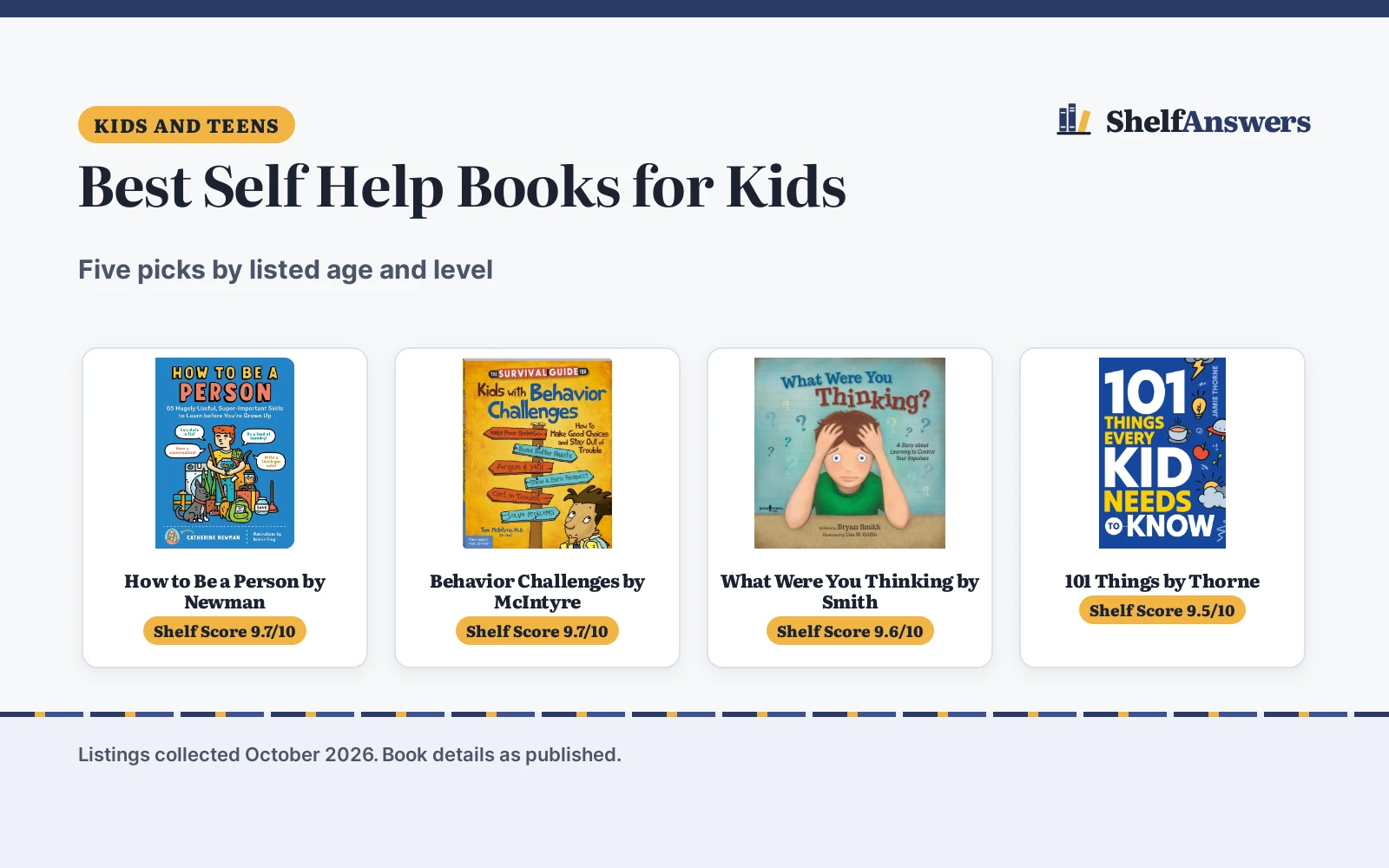 Best Self Help Books for Kids (2026): 5 Picks Compared