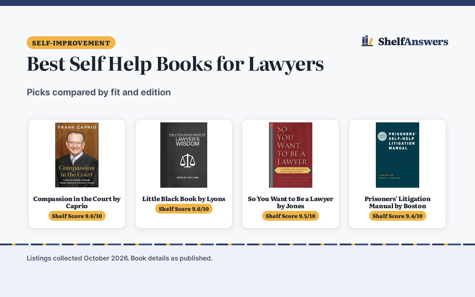 Best Self Help Books for Lawyers (2026): Picks Compared