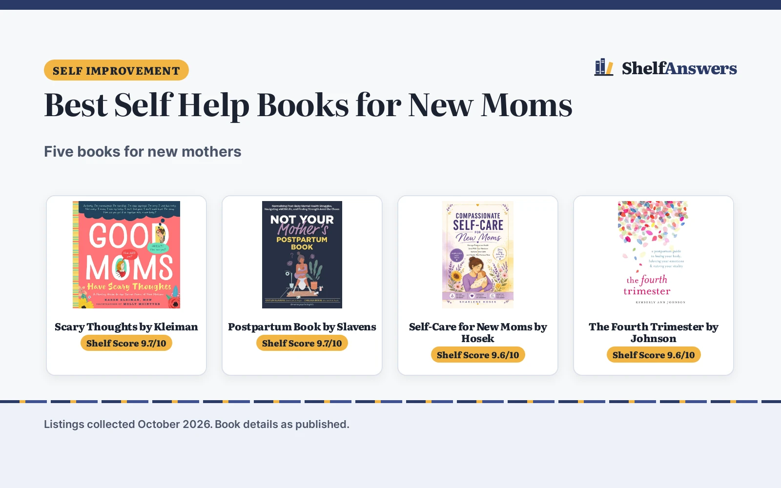 Best Self Help Books for New Moms (2026): 5 Picks