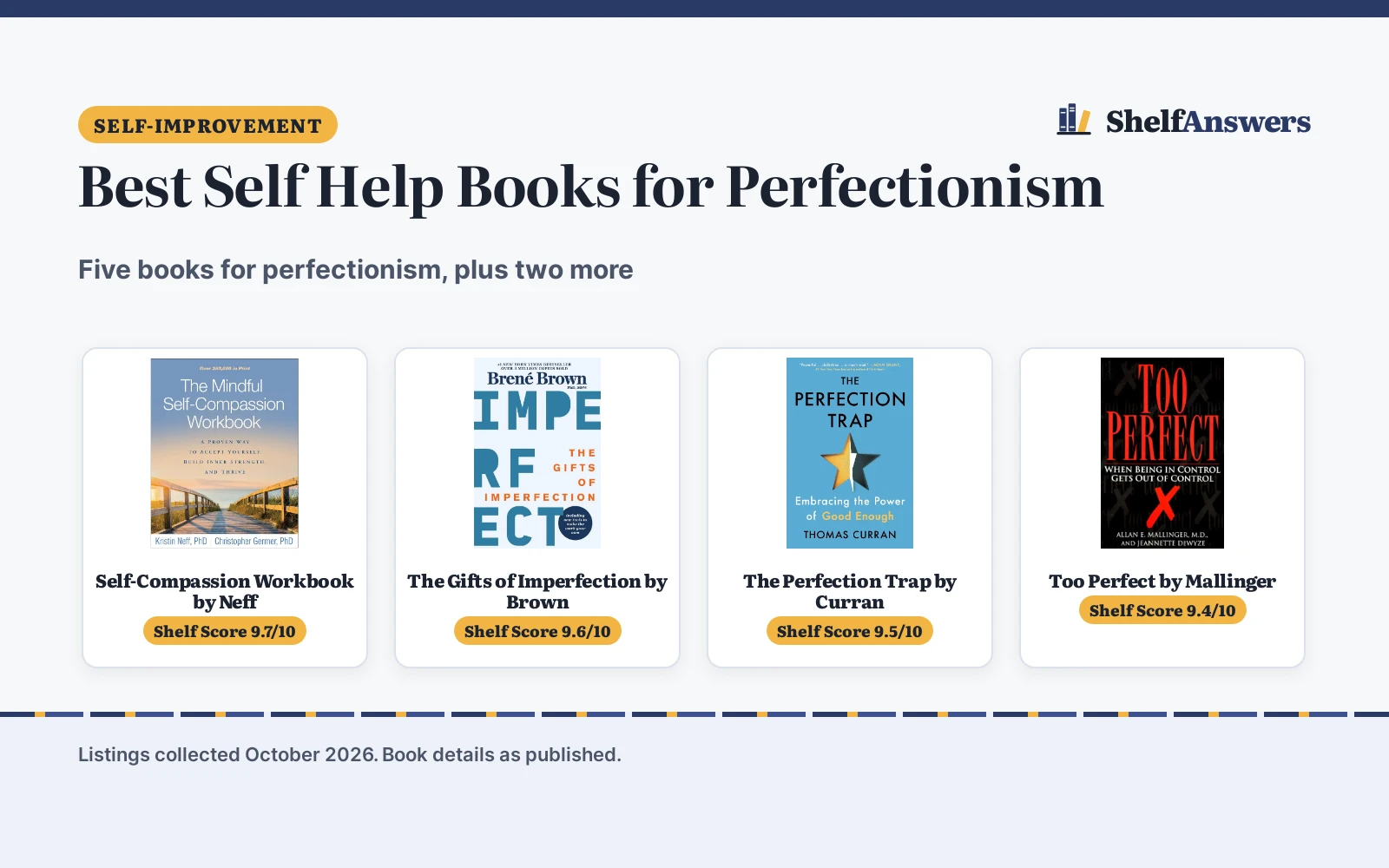 Best Self Help Books for Perfectionism (2026): 7 Picks