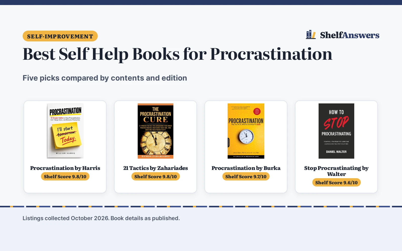 Best Self Help Books for Procrastination (2026)