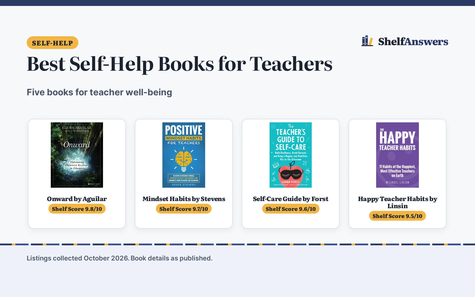Best Self-Help Books for Teachers (2026): 5 Compared