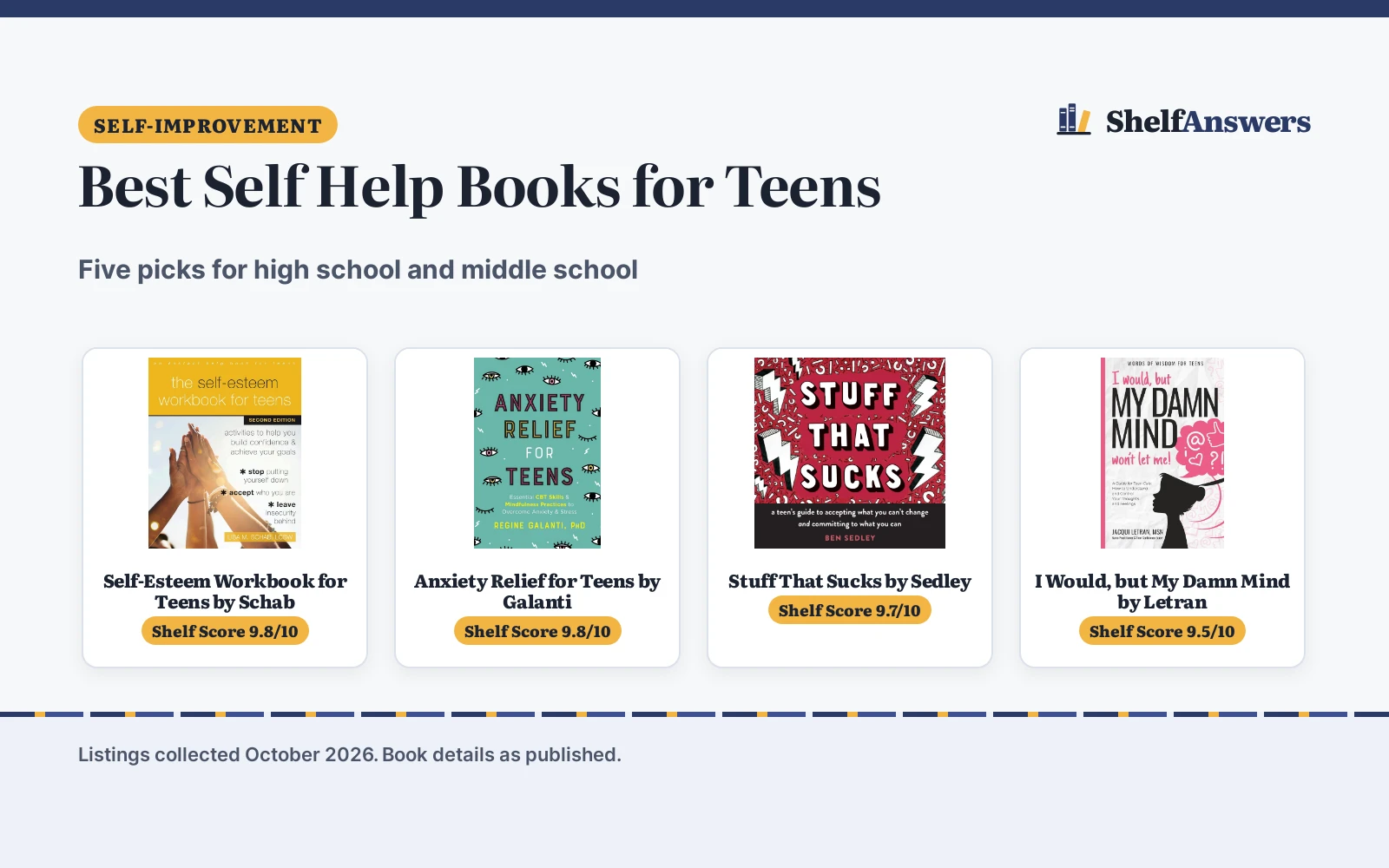 Best Self Help Books for Teens: 5 Picks for Adolescents