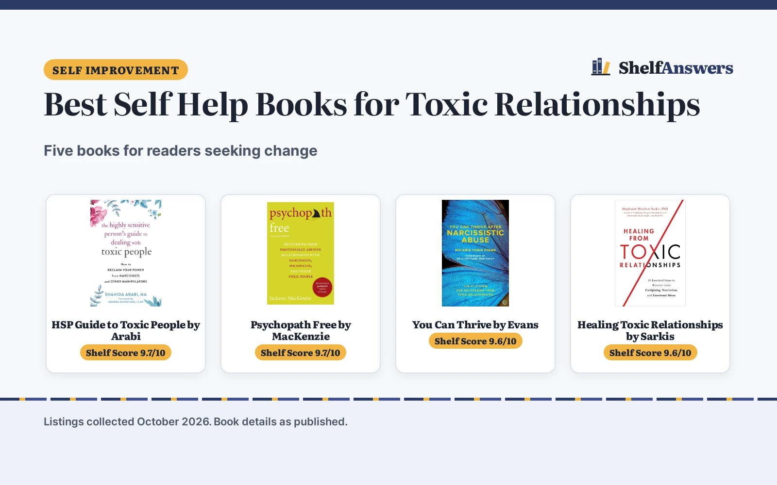 Best Self Help Books for Toxic Relationships (2026)