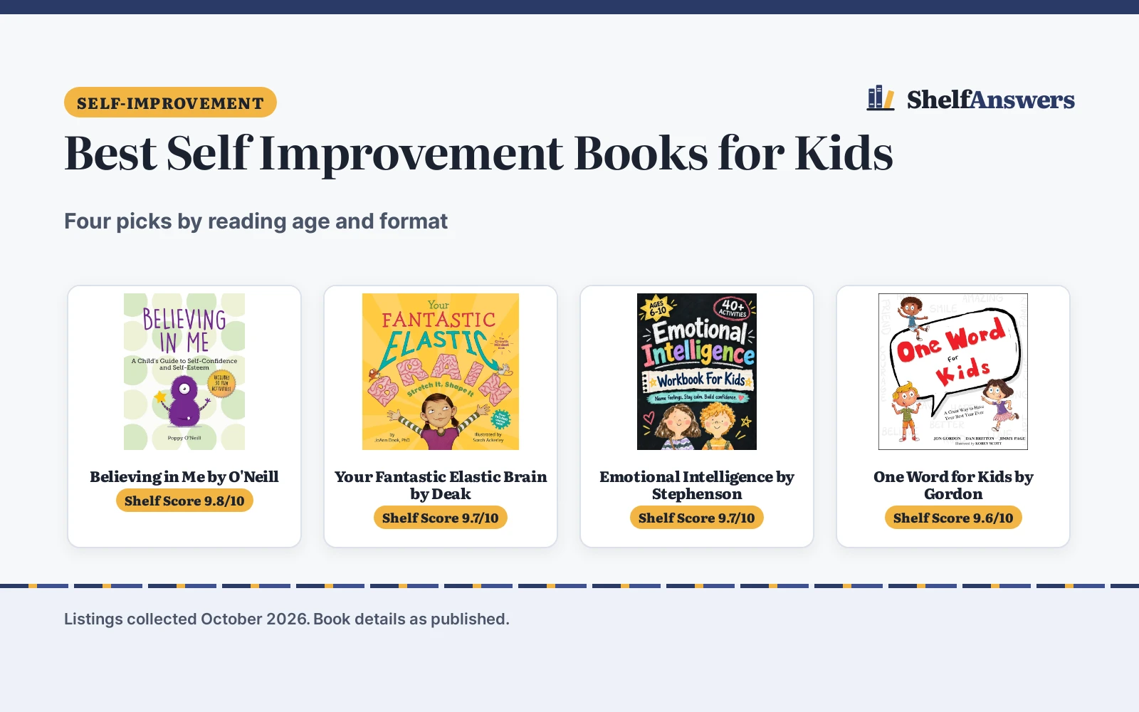 Best Self Improvement Books for Kids (2026): 4 Picks Compared