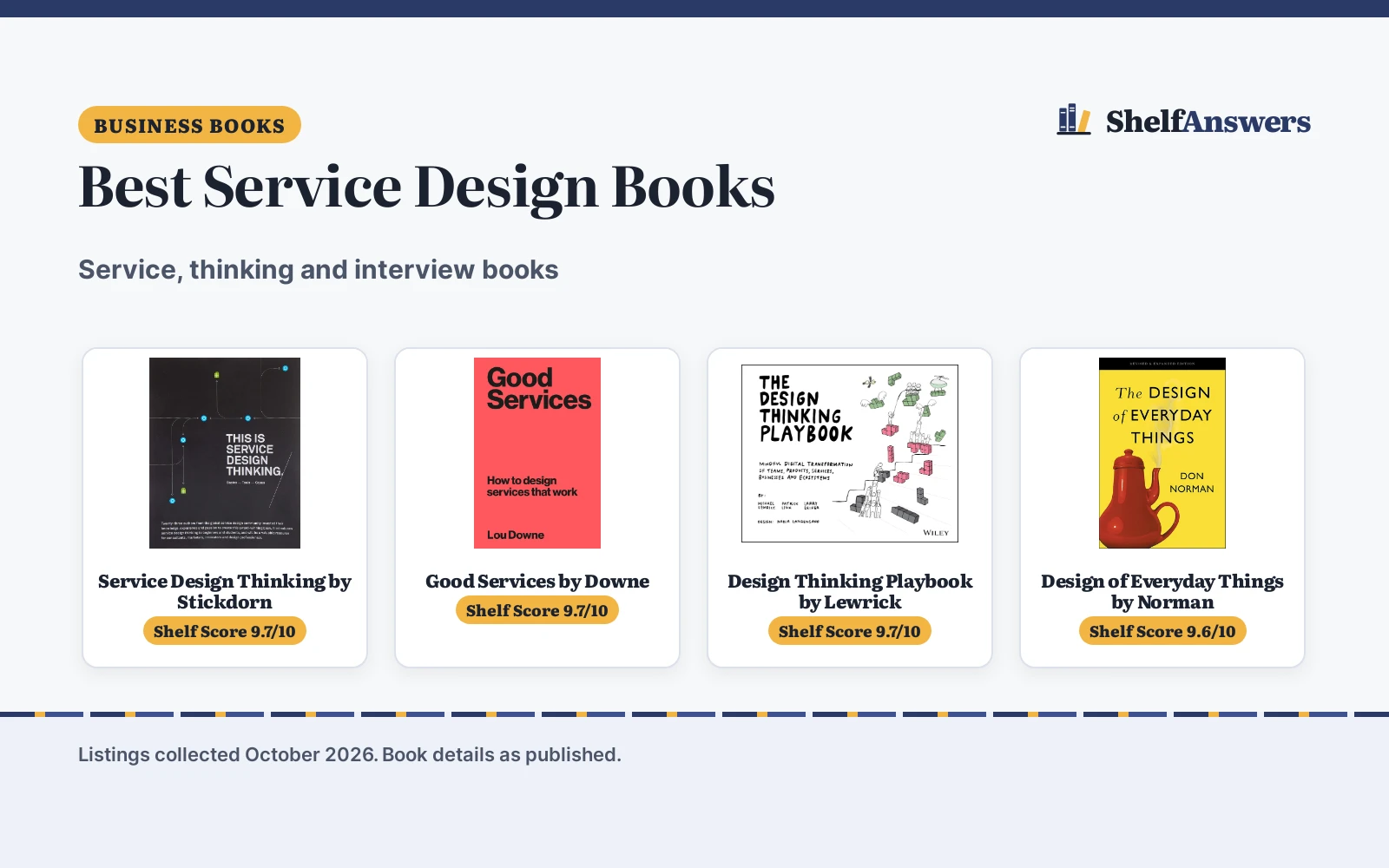 Best Service Design Books (2026): 5 Books Compared