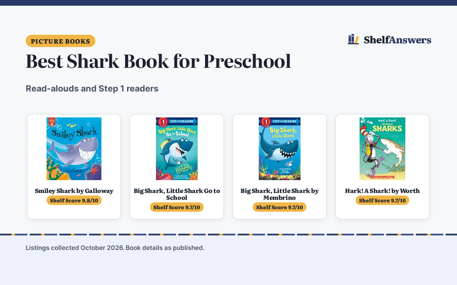 Best Shark Book for Preschool (2026): 4 Picks by Age