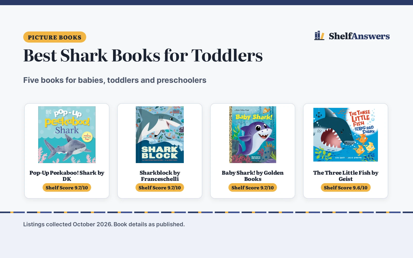 Best Shark Books for Toddlers (2026): 5 Picks Compared