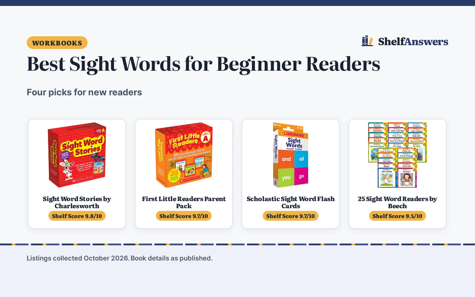 Best Sight Words for Beginner Readers (2026): 4 Picks