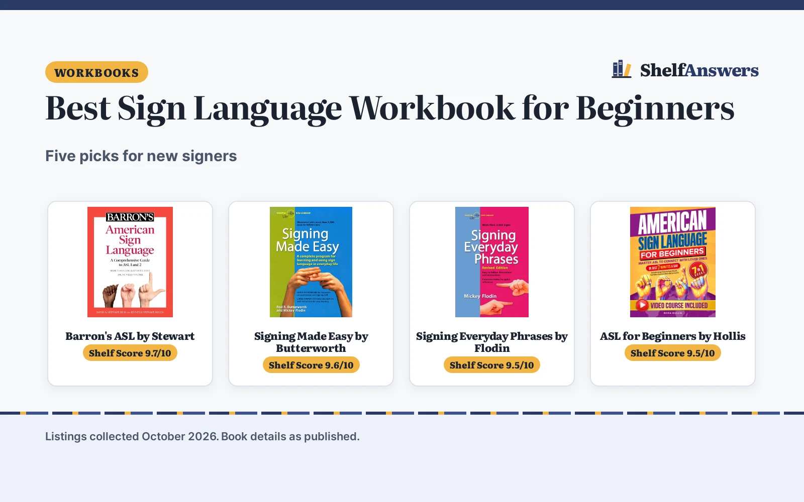 Best Sign Language Workbook for Beginners (2026): 5 Picks