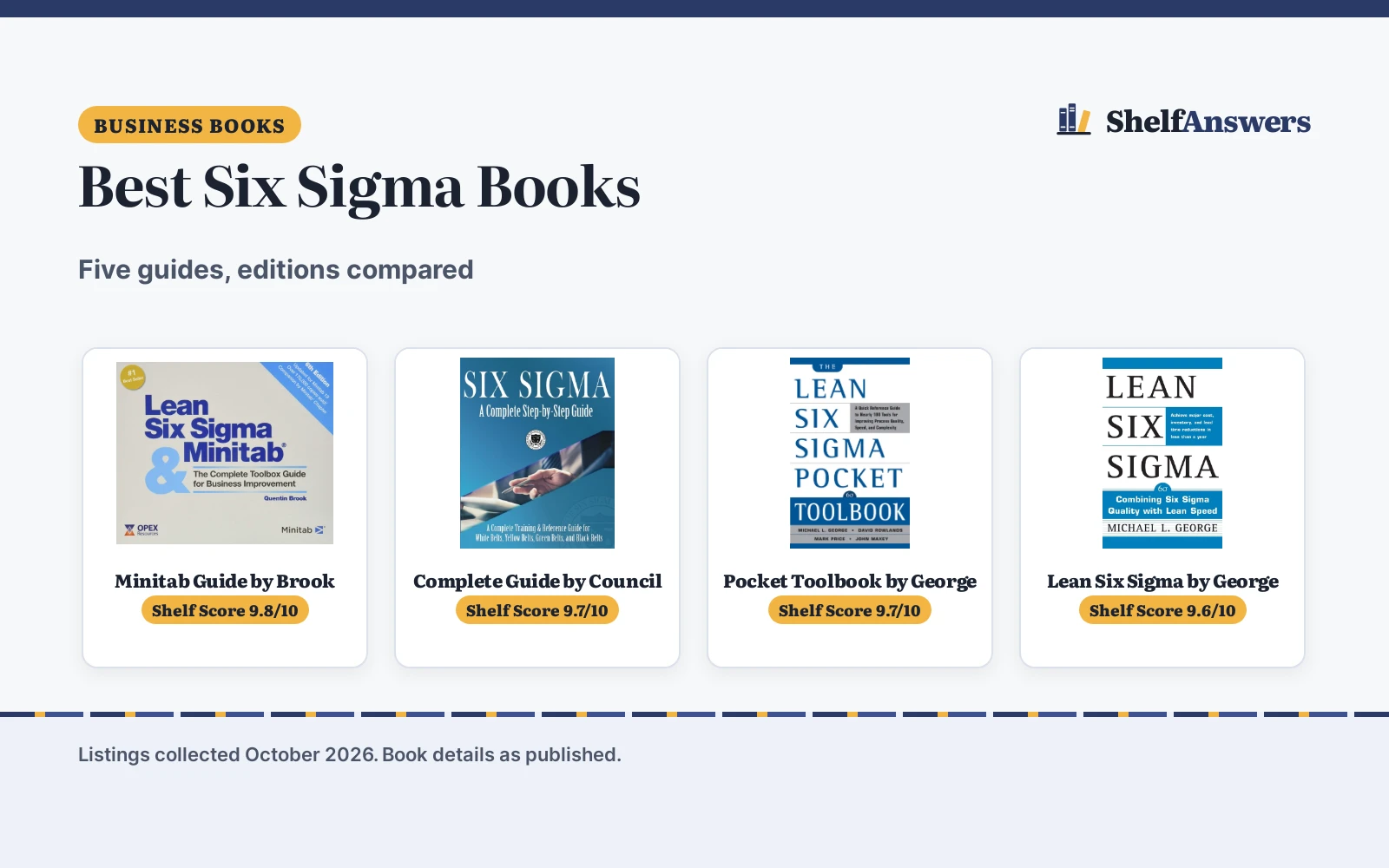 Best Six Sigma Books (2026): 5 Business Guides Compared