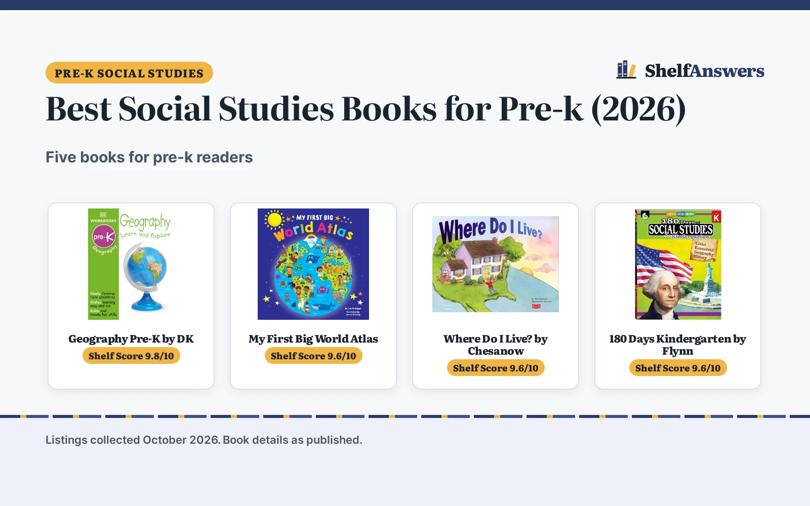 Best Social Studies Books for Pre-k (2026): 5 Books Compared