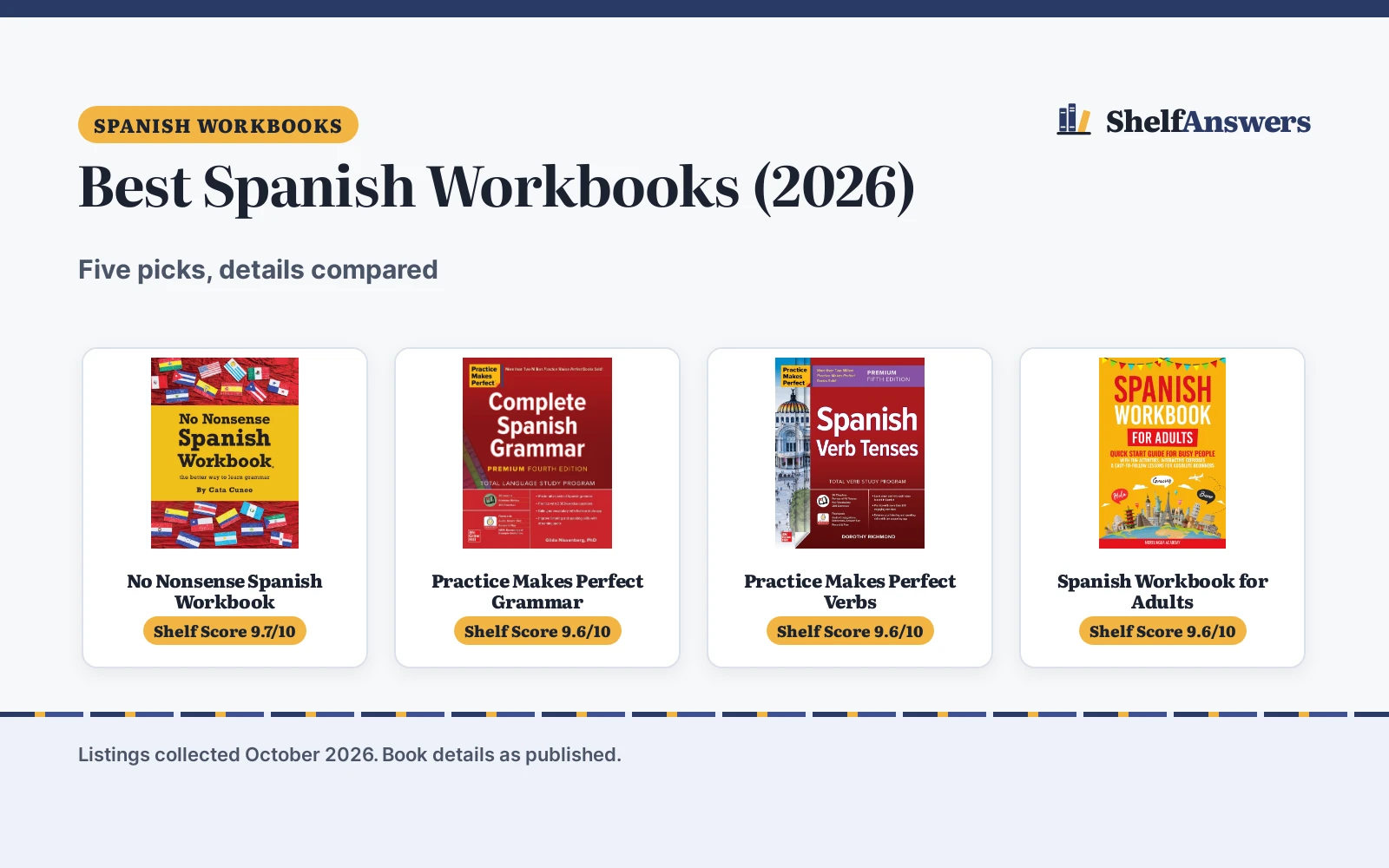 Best Spanish Workbooks (2026): 5 Compared