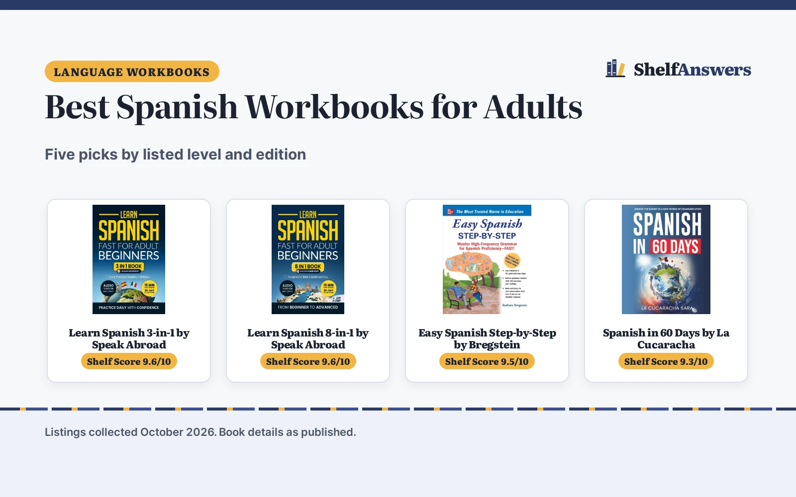 Best Spanish Workbooks for Adults (2026): 5 Picks Compared