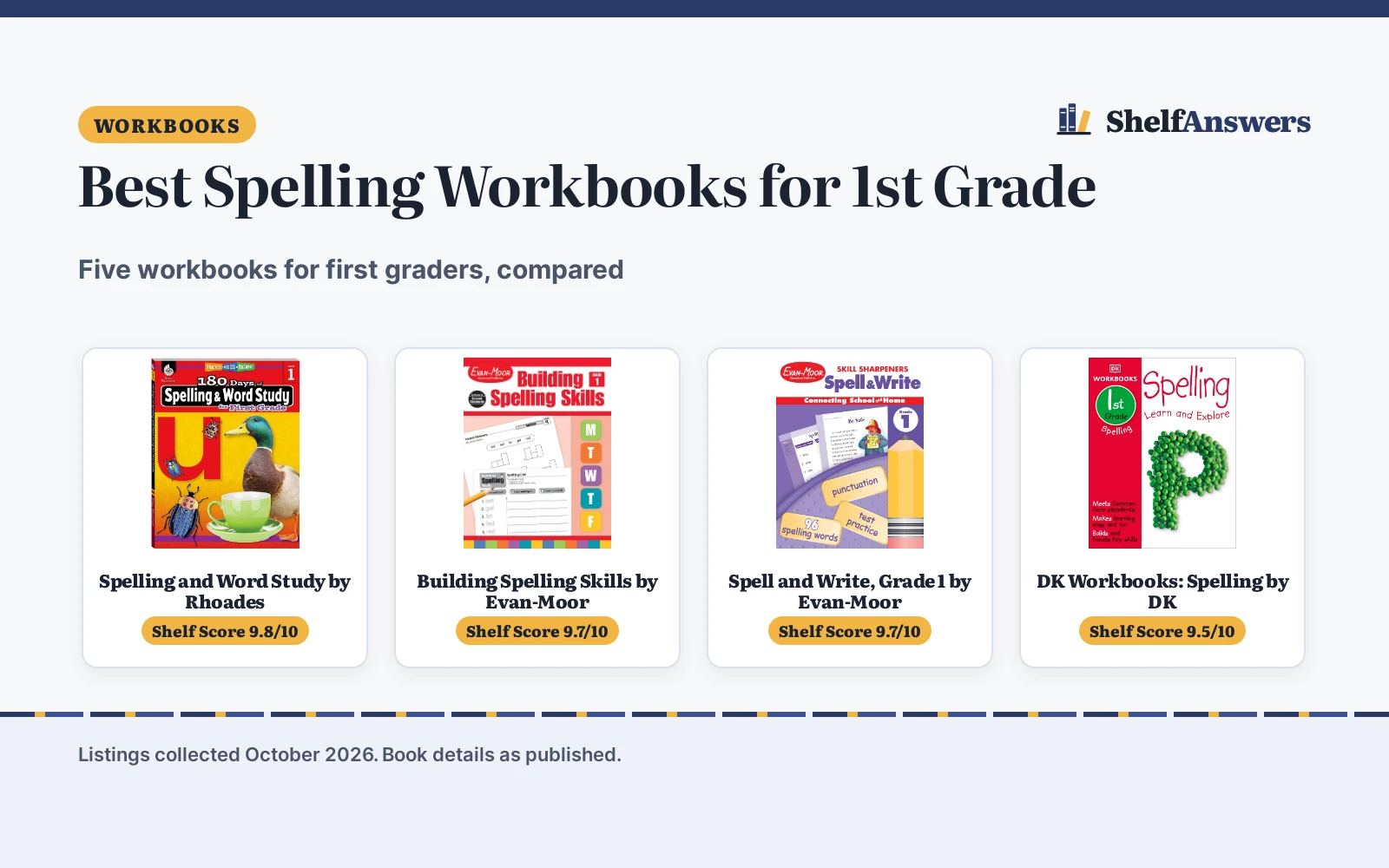 Best Spelling Workbooks for 1st Grade: 5 Picks (2026)