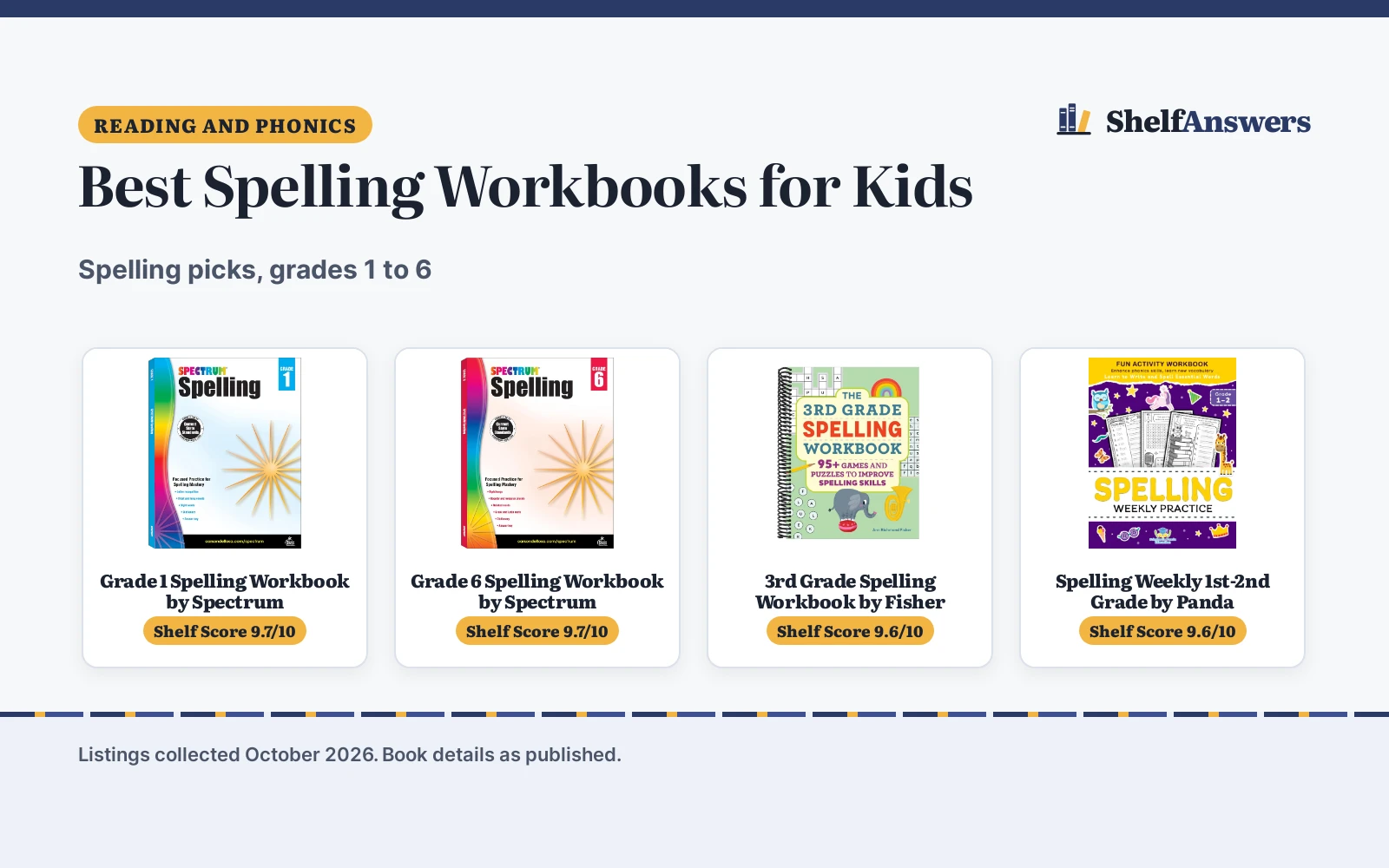 Best Spelling Workbooks for Kids (2026): 4 Picks Compared