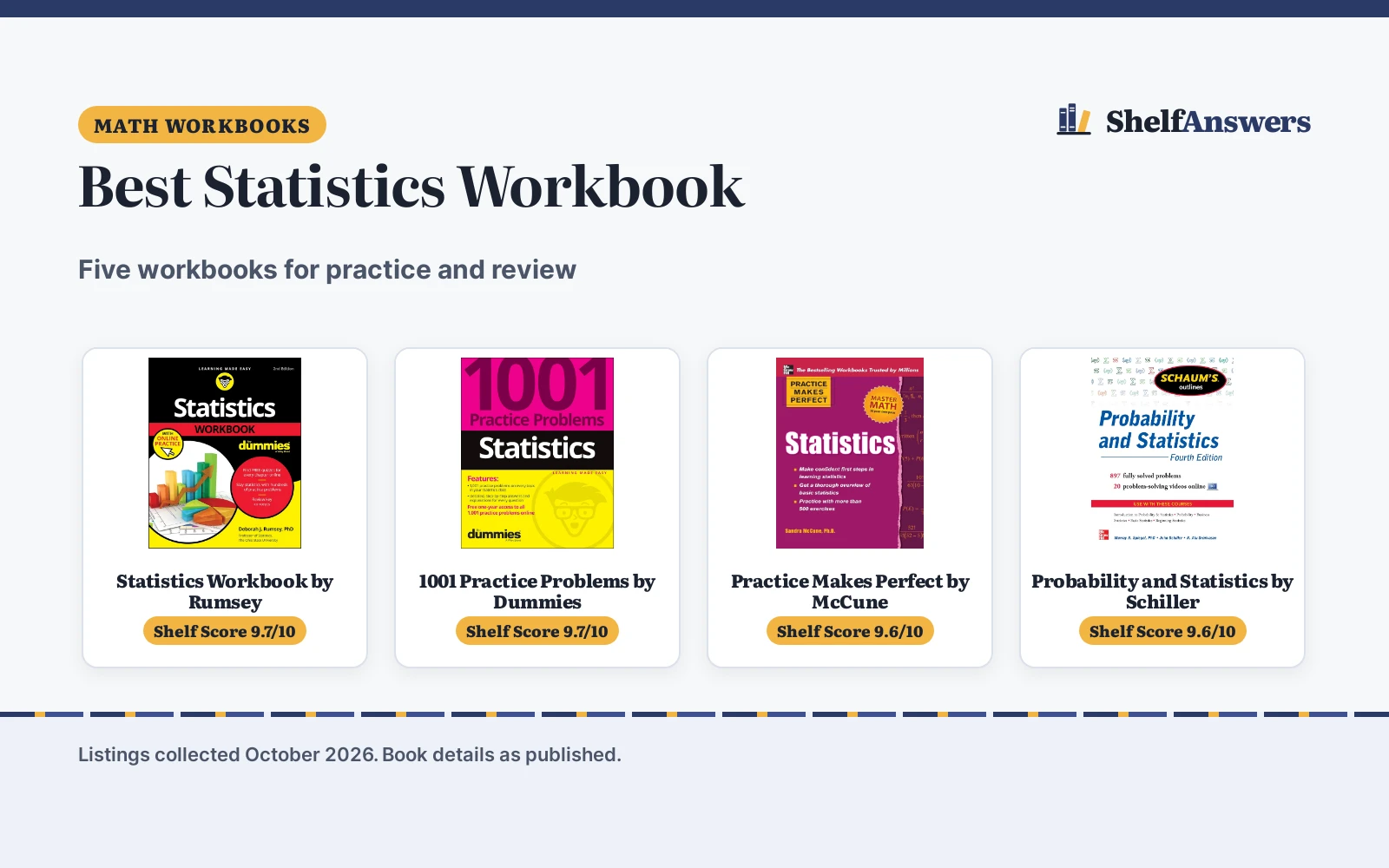 Best Statistics Workbook: Practice Books for Stats Students