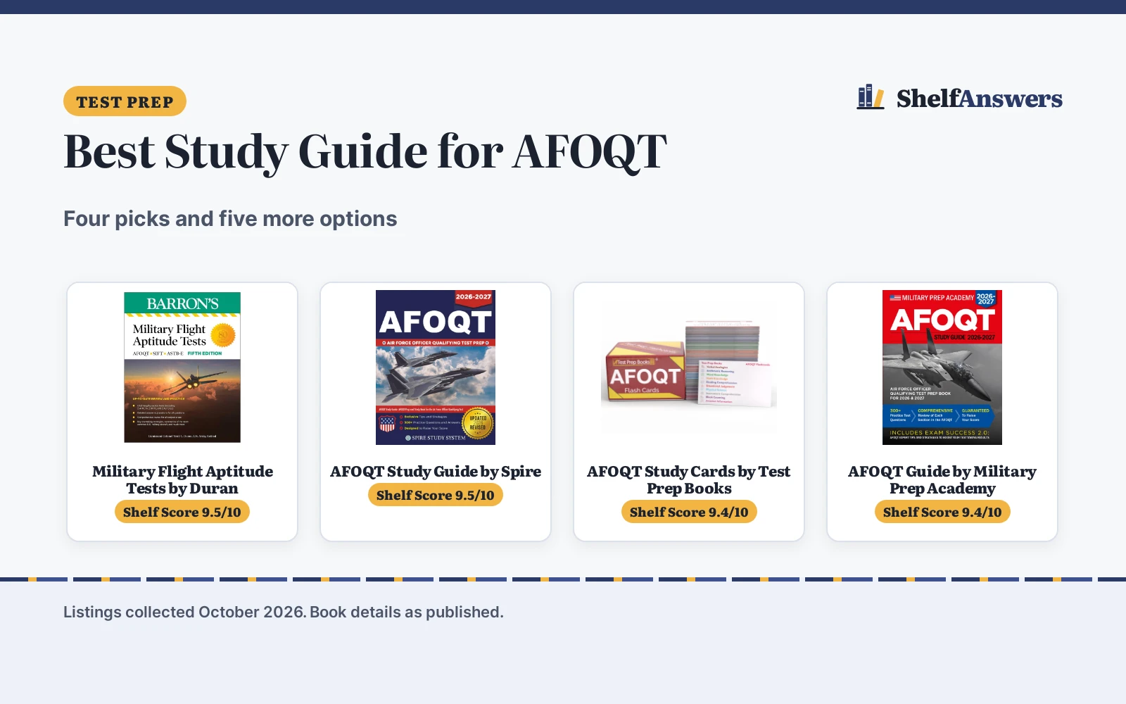 Best Study Guide for AFOQT (2026): 4 Picks by Content and Edition