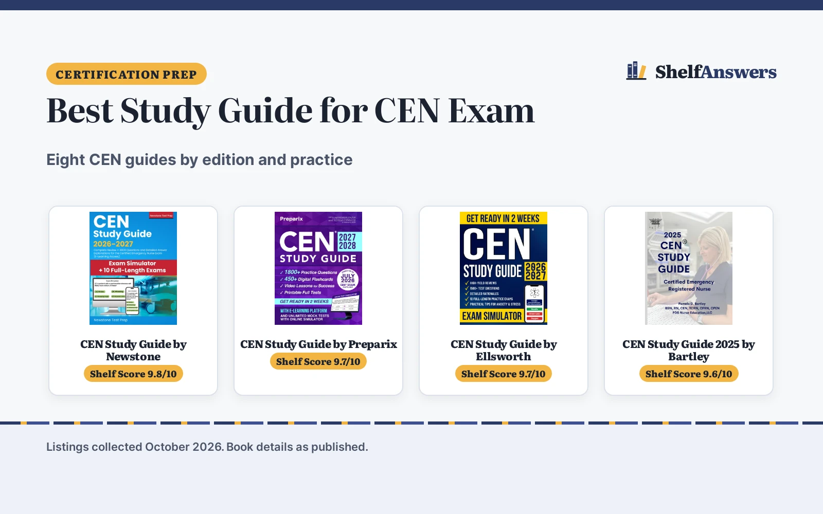 Best Study Guide for CEN Exam (2026): 8 Books Compared