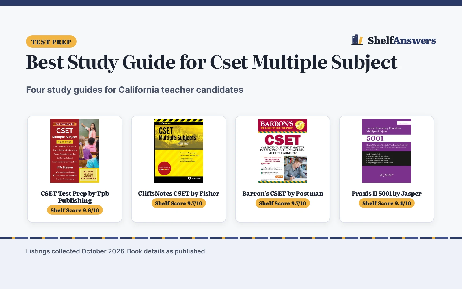 Best Study Guide for Cset Multiple Subject (2026): 4 Picks Compared