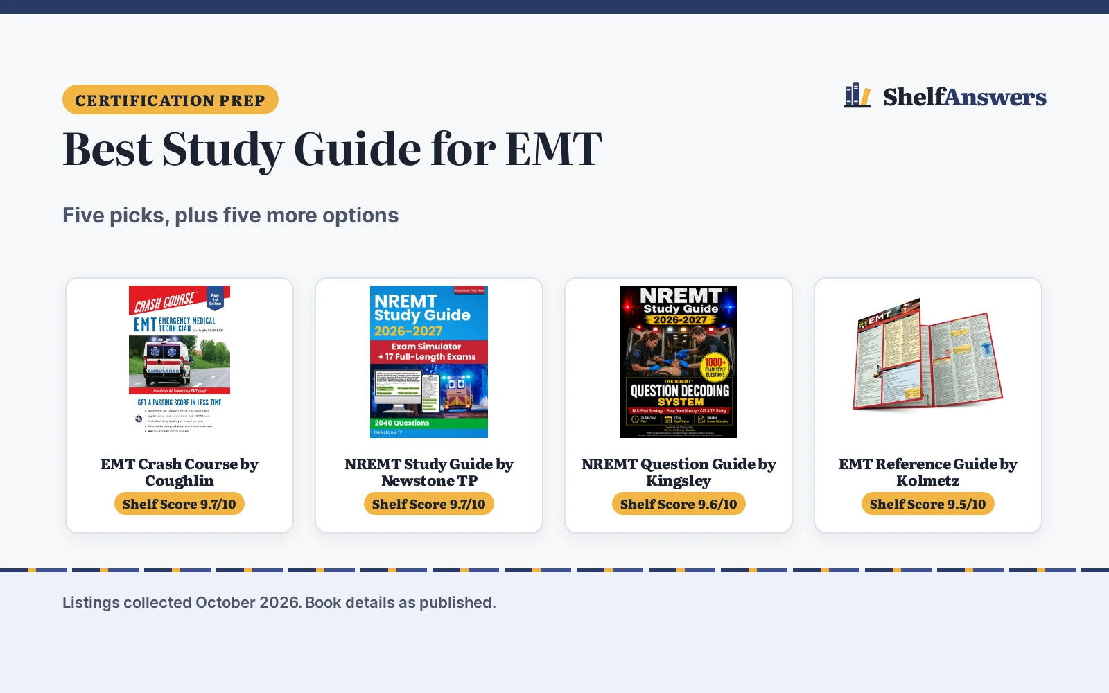 Best Study Guide for EMT (2026): 5 Picks Compared