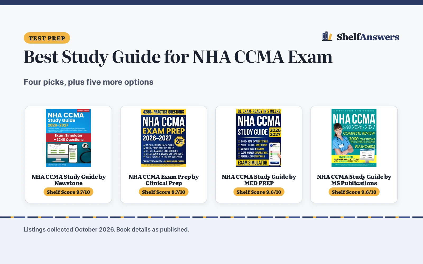 Best Study Guide for NHA CCMA Exam (2026): Nine Options Compared