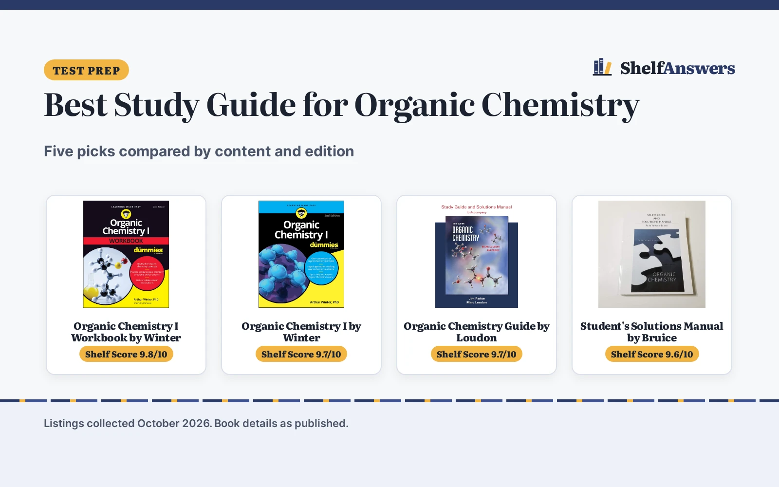 Best Study Guide for Organic Chemistry (2026): 5 Picks Compared