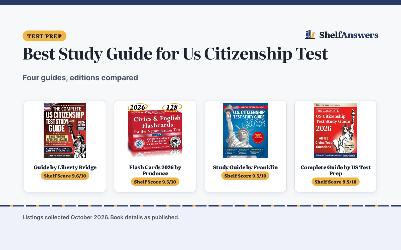 Best Study Guide for Us Citizenship Test (2026): 4 Compared