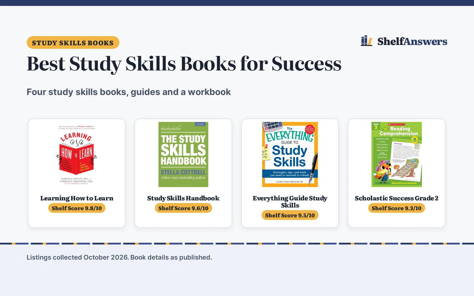 Best Study Skills Books for Success (2026): 4 Compared