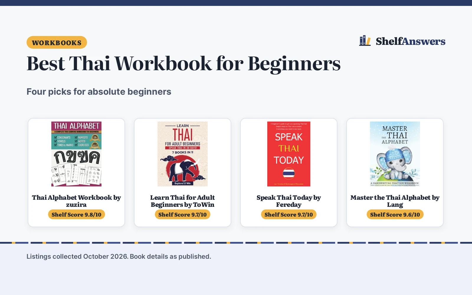 Best Thai Workbook for Beginners (2026): 4 Picks Compared