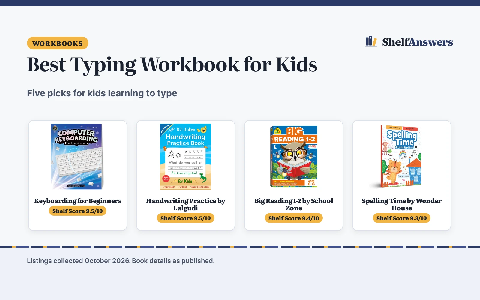 Best Typing Workbook for Kids (2026): 5 Picks Compared