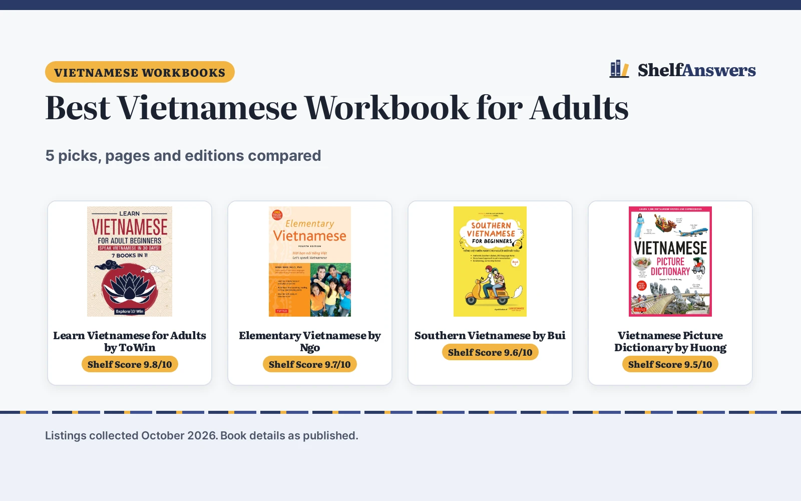 Best Vietnamese Workbook for Adults (2026): 5 Picks Compared