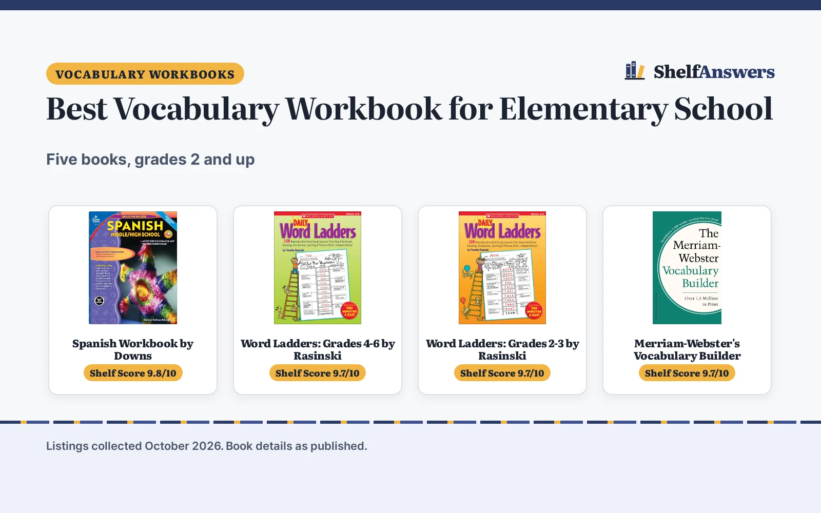 Best Vocabulary Workbook for Elementary School (2026): 5 Compared